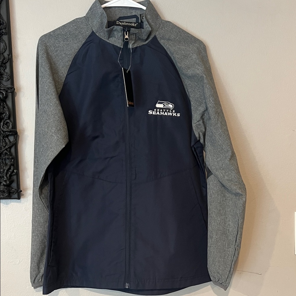 Dunbrooke Navy and Gray Seahawks Lightweight Zip Jacket